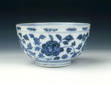 Blue and white bowl, early Ming dynasty, Yongle period, China, 1402-1424. Artist: Unknown
