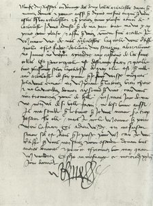 Letter from King René of Anjou, 15th century, (1934).  Creator: Rene of Anjou, King of Naples.