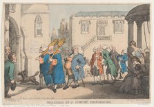 Procession of a Country Corporation, August 12, 1799., August 12, 1799. Creator: Thomas Rowlandson.