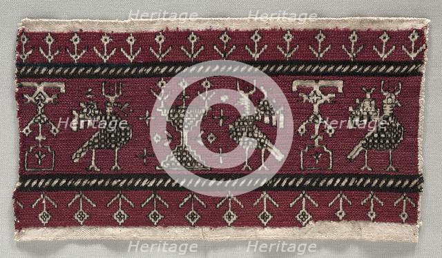 Five Embroidered Fragments, 18th-19th century. Creator: Unknown.