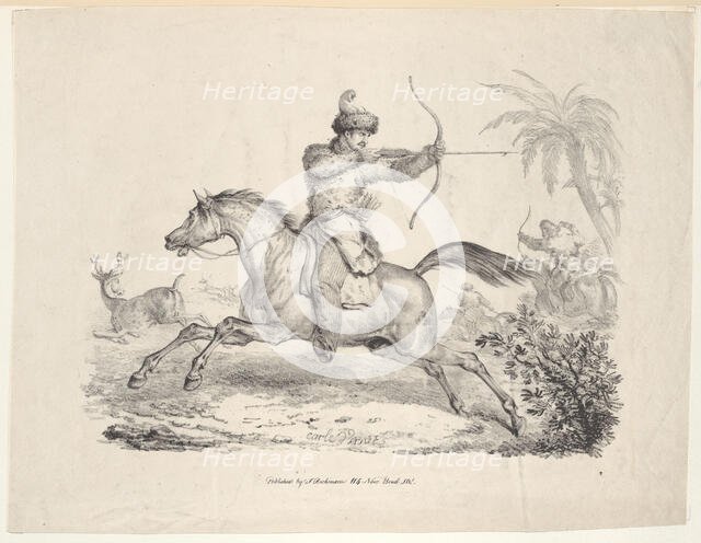 Cossacks on Horseback Hunting Deer, 1821-36. Creator: Carle Vernet.