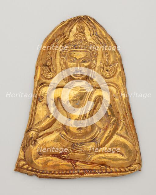 Votive Plaque with Buddha Triumphing over Mara (Maravijaya), 19th century. Creator: Unknown.