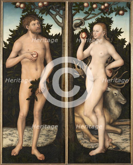 Adam and Eve. Creator: Cranach, Lucas, the Elder (1472-1553).