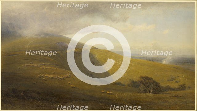 A View on the South Downs, 1871. Creator: Henry George Hine.
