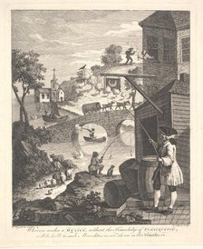 Satire on False Perspective: Frontispiece to "Kirby's Perspective", February 1754. Creator: Luke Sullivan.