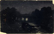 Nightfall on the banks of the Seine, c1870. Creator: Charles-Emile Cuisin.