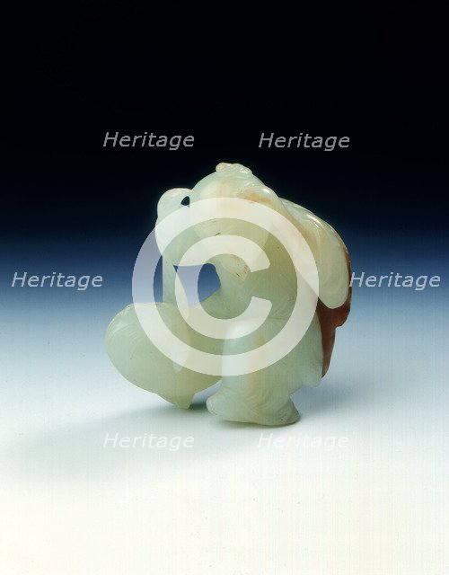 Jade fisherman and clam, Qing dynasty, China, c1800. Artist: Unknown