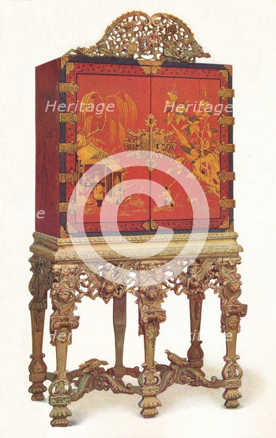 'Red and Gold Lacquer Cabinet', c1695, (1936). Artist: Unknown.