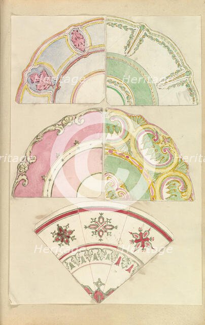 Five Designs for Decorated Plates, 1845-55. Creator: Alfred Crowquill.