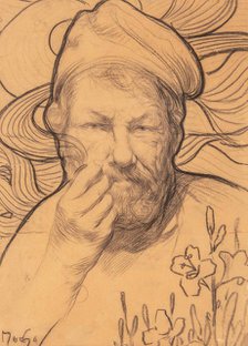 Self-Portrait, 1900s-1910s. Creator: Mucha, Alfons Marie (1860-1939).