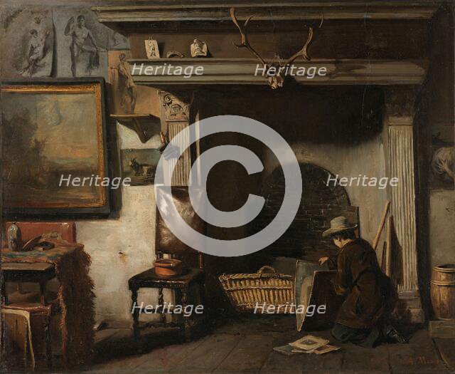 The Studio of the Haarlem Painter Pieter Frederik van Os, c.1856-c.1857. Creator: Anton Mauve.