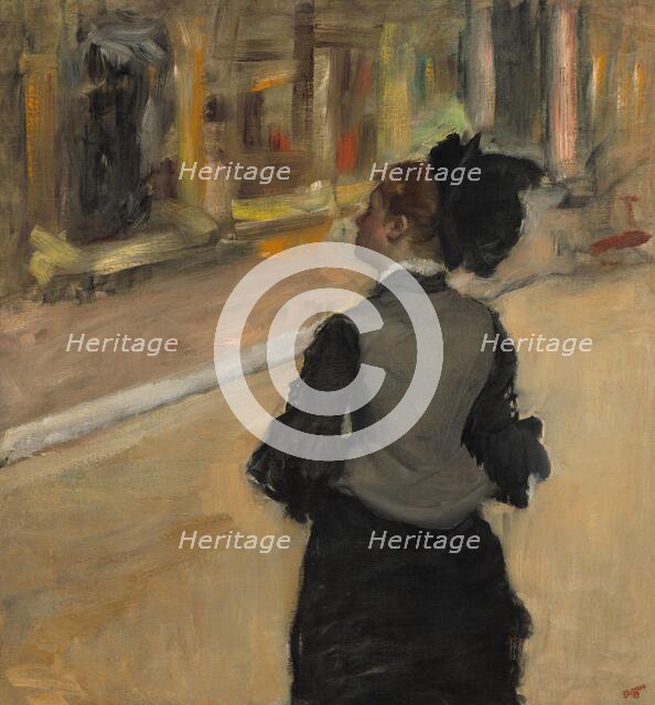 Woman Viewed from Behind (Visit to a Museum), c. 1879-1885. Creator: Edgar Degas.