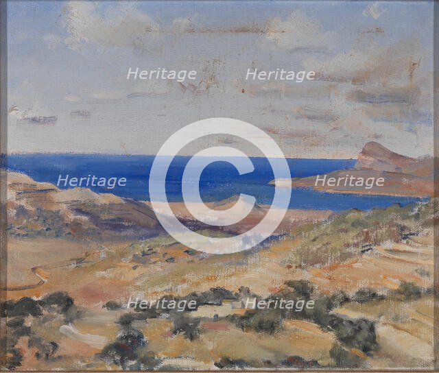 Shore with Blue Sea, n.d. Creator: Eleanor Harris.