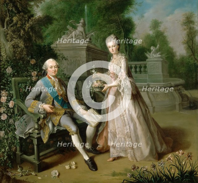 Louis Jean Marie de Bourbon (1725-1793) with his daughter Louise Marie Adélaïde de Bourbon (1753-182