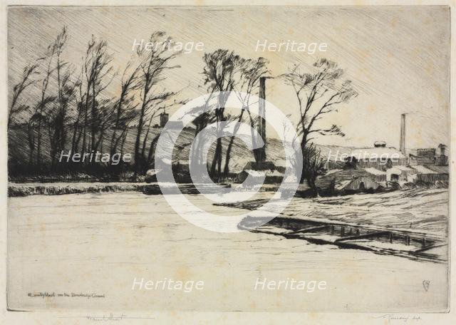 A Wintry Blast on the Stourbridge Canal, 1890. Creator: Frank Short (British, 1857-1945); Print Collectors' Club.
