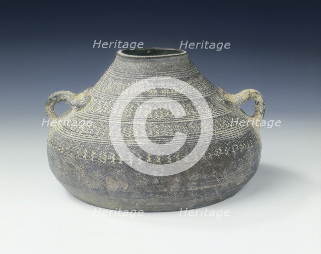 Grey pottery vessel, Warring States period/early Han dynasty, China, 3rd century BC. Artist: Unknown