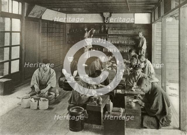 'Namikawa's Workroom', 1910. Creator: Herbert Ponting.
