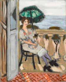 Femme à l'ombrelle verte (Woman with a green umbrella), 1919. Creator: Matisse, Henri (1869-1954).