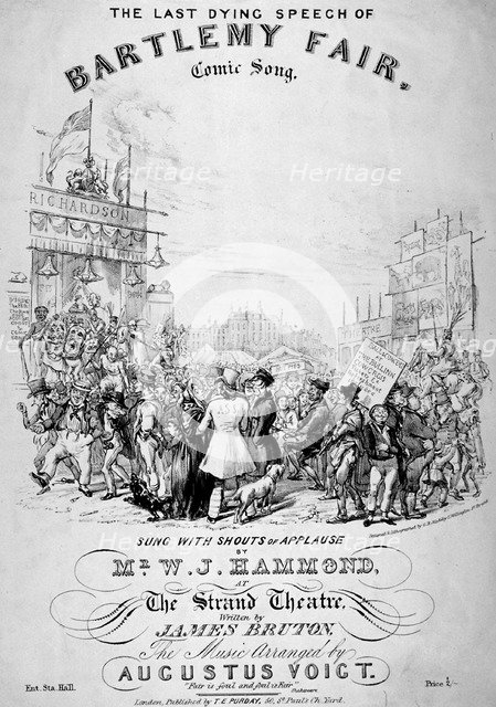 'The last dying speech of Bartlemy Fair', 1855.                              Artist: GE Madeley