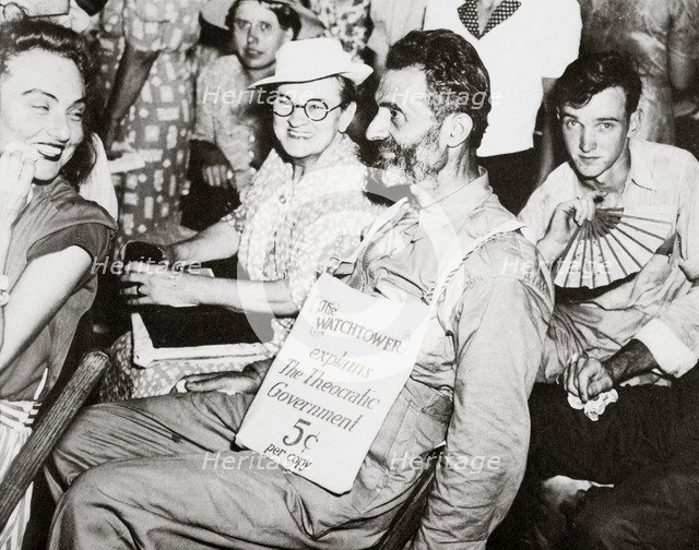 An anti-war group of Jehovah's Witnesses convening in 1940. Artist: Unknown