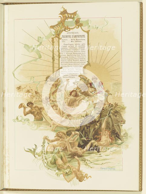 Program for the ballet La Perle by Marius Petipa and Riccardo Drigo, 1896. Creator: Samokish-Sudkovskaya, Elena Petrovna (1863-1924).