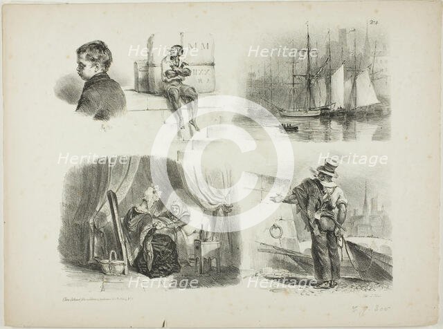 Sheet of Sketches, 1828. Creator: Auguste Raffet.