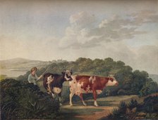 'English Landscape, with Shorthorned Cattle', late 18th-early 19th century, (1930). Creator: Charles Towne.