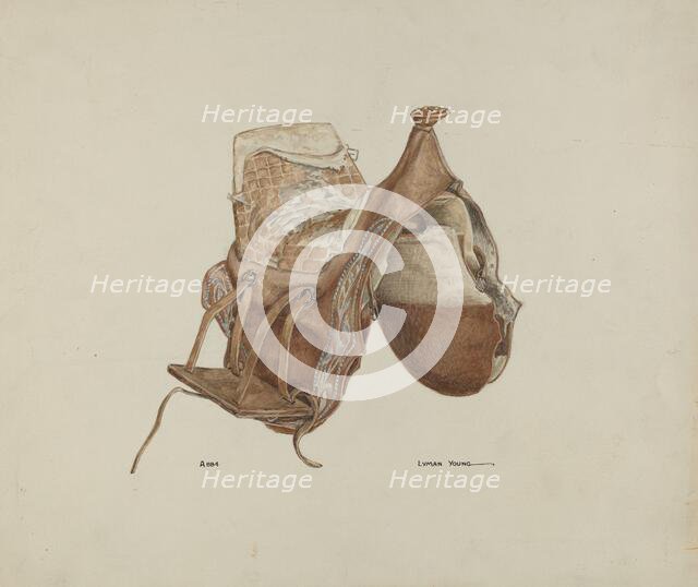 Woman's Side Saddle, c. 1936. Creator: Lyman Young.