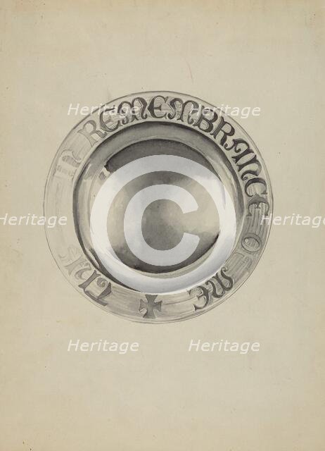 Silver Communion Plate, c. 1936. Creator: Lena Nastasi.