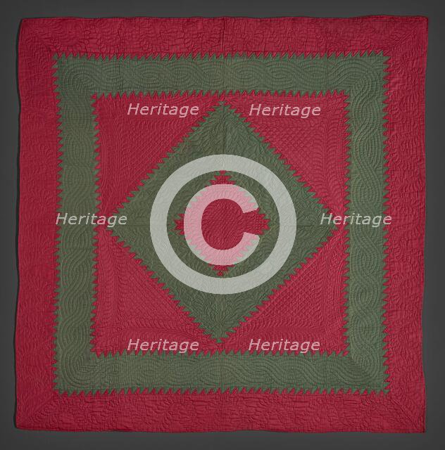 Quilt (Sawtooth Diamond In Square), about 1910. Creator: Unknown.