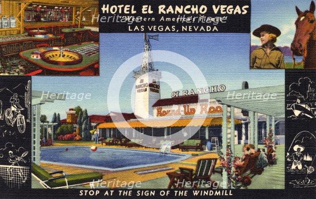 El Rancho Vegas Hotel, Las Vegas, Nevada, USA, 1948. Artist: Unknown