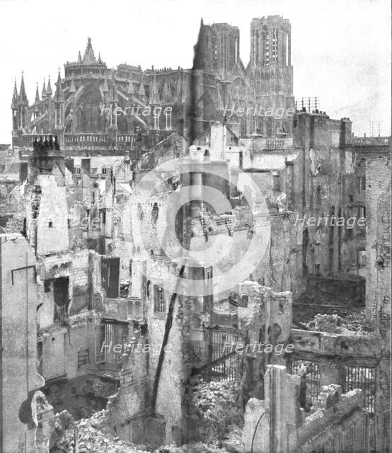 'La cathedrale, vue en novembre 1915, de la terrasse de la maison de Colbert, rue Ceres',1915 (1924) Creator: Unknown.