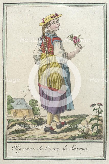 Costumes de Différents Pays, 'Paysanne du Canton de Lucerne', c1797. Creators: Jacques Grasset de Saint-Sauveur, LF Labrousse.