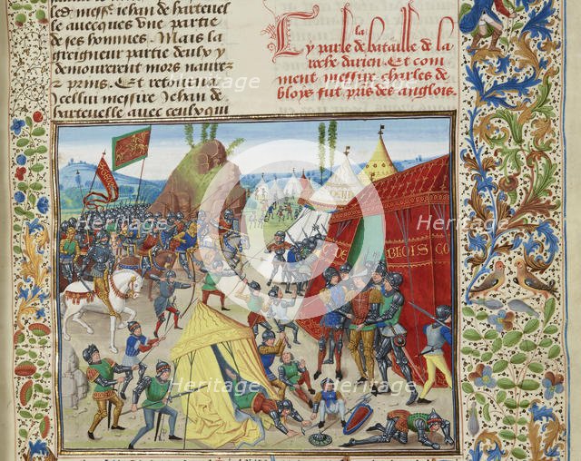 Charles of Blois captured at the Battle of La Roche-Derrien, ca 1470-1475. Creator: Liédet, Loyset (1420-1479).