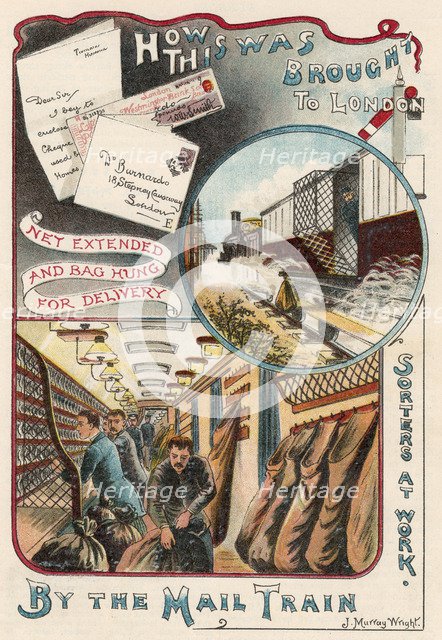 Mail train carrying letters to London from towns and cities in Britain, c1900. Artist: Unknown