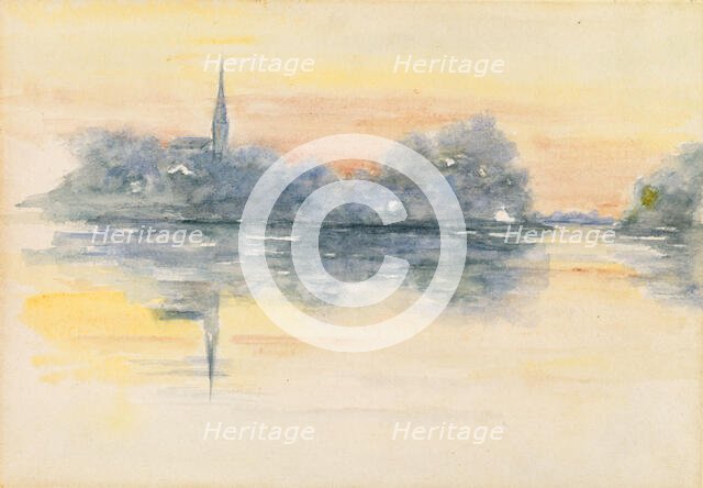Church and Lake, n.d. Creator: Henry Bacon.