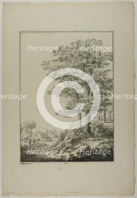 Plate 32 from Blatt Baum und Landschafts Studien, c.1810. Creator: Lorenz Ekemann Alesson.