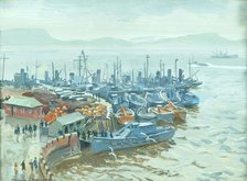 The Boat Pool, Oban - A Wet Day, 1943. Creator: Stephen Bone.