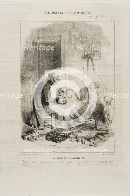 An Animal Hospital (plate 20), 1843. Creator: Charles Emile Jacque.