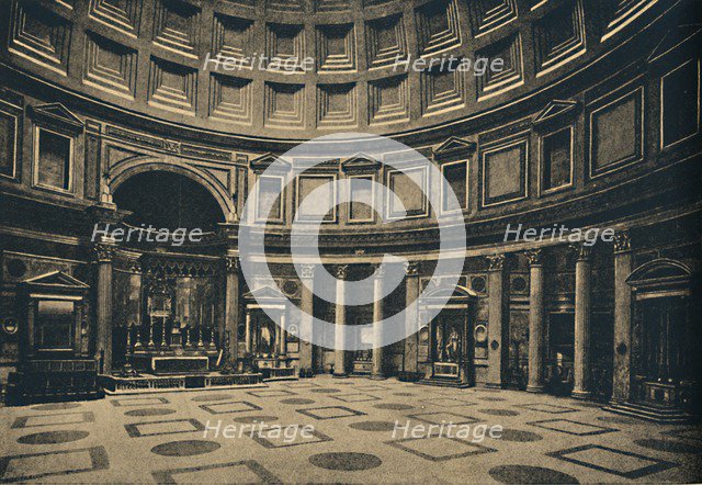 'Roma - Interior of the Pantheon, now church of S. Maria ad Martyres', 1910. Artist: Unknown.