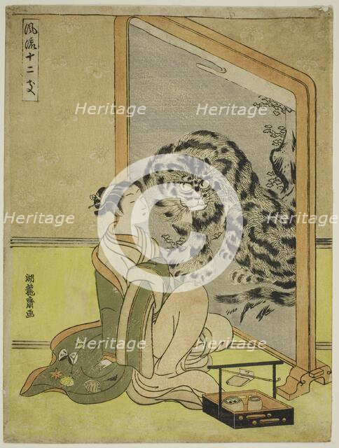 Tiger, from the series "Fashionable Twelve Signs of the Zodiac (Furyu juni shi)", c. 1770/72. Creator: Isoda Koryusai.