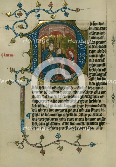 Papal Confession before a pope, 1400-1404. Creator: Unknown.