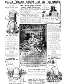 Advertisement for Clarke's "Pyramid" & "Fairy" Light Co. Ltd., 1890.  Creator: Unknown.