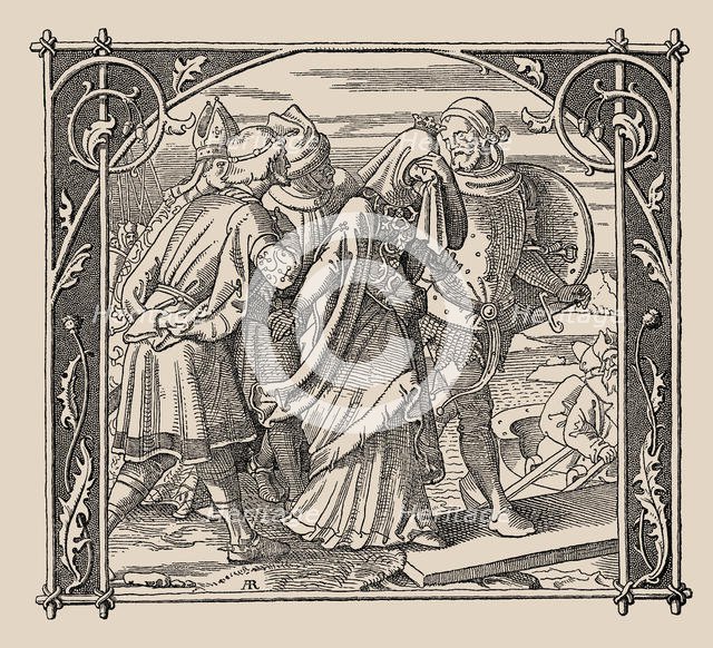 Die Nibelungen. Kriemhild's Farewell, 1840-1841. Creator: Rethel, Alfred (1816-1859).