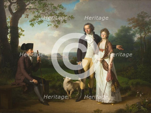 Niels Ryberg with his Son Johan Christian and his Daughter-in-Law Engelke, née Falbe, 1797. Creator: Jens Juel.