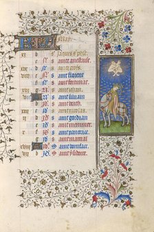 A Horseman; Book of Hours, about 1415-1420. Creator: Workshop of the Master of the Rohan Hours.