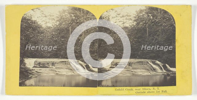 Enfield Creek, near Ithaca, N.Y. Cascade above 1st Fall, 1860/65. Creator: J. C. Burritt.