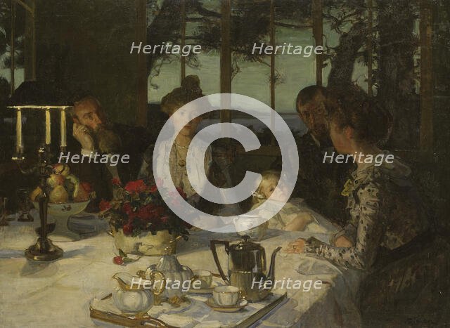 Talking in the Twilight, late 19th-early 20th century. Creator: Lucien Simon.