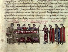 Prediction on the Emperor Michael II, Miniature in 'Scylitzes Matritensis' (facsimile edition of …