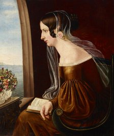 Portrait of a Young Woman by the Window, 1st half of 19th century. Creator: Unknown.